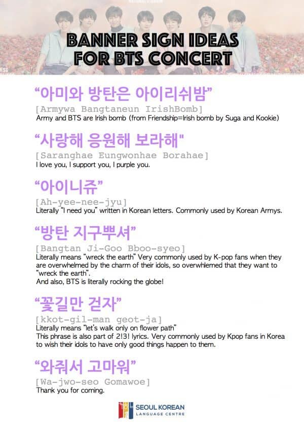 Banner Sign Ideas For BTS Explained In English